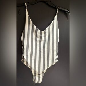 Vertical Stripe backless, high leg side cut out One-Piece Swimsuit- sm by aerie